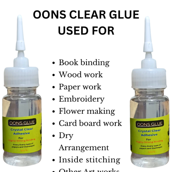 Pack of 2 OONS crystal clear glue multipurpose transparent adhesive paper craft wood book binding DIY school Pakistan