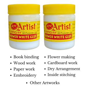 Pack of 2 Artist Power white glue multipurpose craft adhesive paper wood cardboard book binding DIY school Pakistan