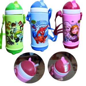 Premium cartoon character water bottle kids leakproof multiple designs school boys girls BPA free Pakistan