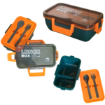 Premium leak-proof lunch box spoon fork 2 compartment food storage box school office daily use Pakistan