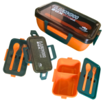 Premium leak-proof lunch box spoon fork 2 compartment food storage box school office daily use Pakistan