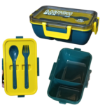Premium leak-proof lunch box spoon fork 2 compartment food storage box school office daily use Pakistan