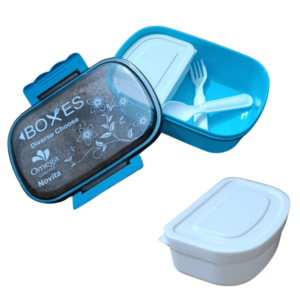 Multi-compartment lunch box small inner box spoon fork leak-proof food container school office daily use Pakistan