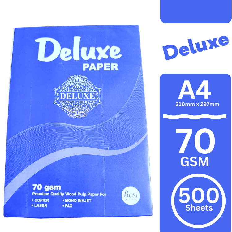 A4 Deluxe Paper 70gm 500 sheets multipurpose smooth copy printer paper office school home