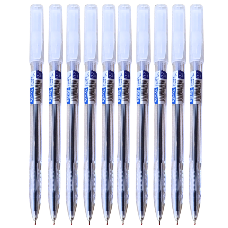 Kidco Swift semi gel pen 0.7mm needle tip pack of 10 smooth writing pens