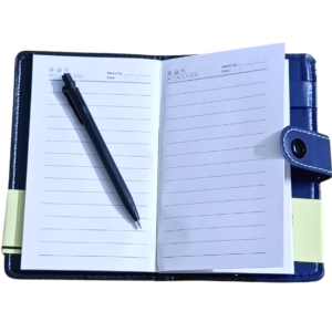 Premium leather diary 4x6 business notebook with free ballpoint pen