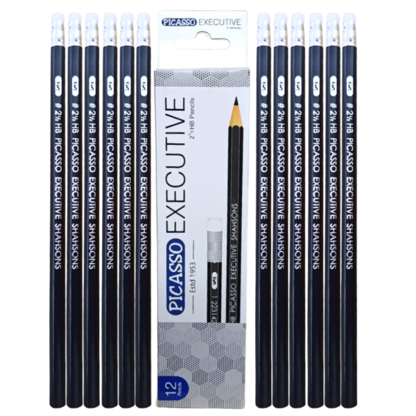 Picasso Executive HB lead pencils with eraser pack of 12 premium graphite smooth writing school office Pakistan