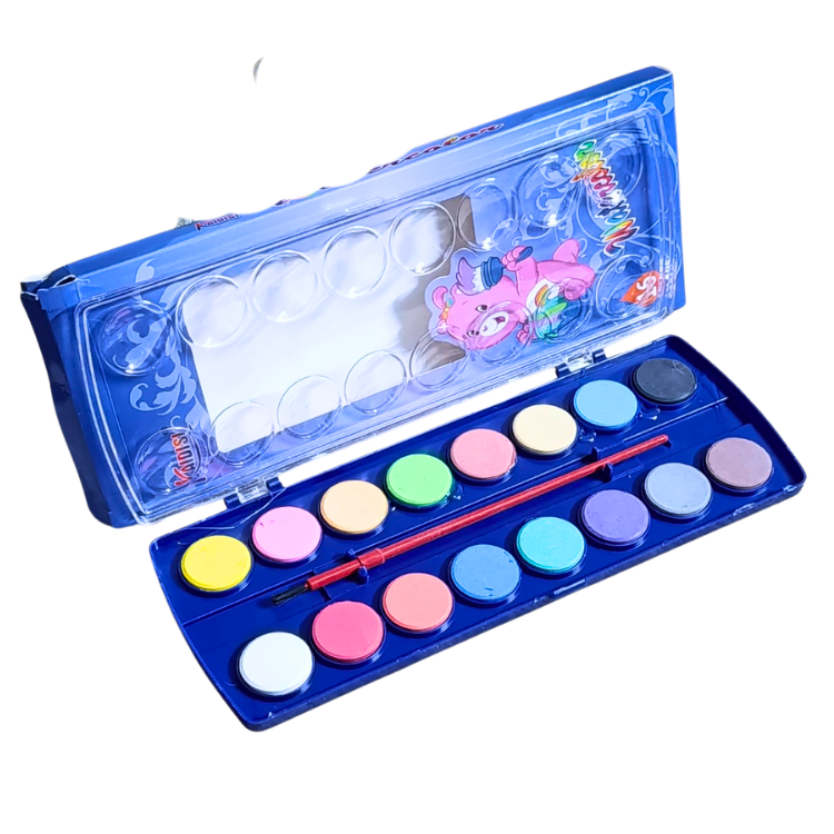 Pack of 16 premium water colors set multi-color vibrant non-toxic watercolor paints kids students artists Pakistan