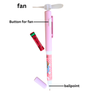 2-in-1 Fan Ballpoint Pen – Mini Fan Smooth Writing Kids