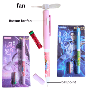 2-in-1 Fan Ballpoint Pen – Mini Fan Smooth Writing Kids