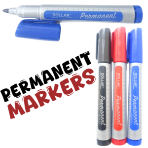 Pack of 3 Refillable Permanent Markers – Red Blue Black