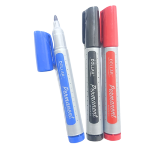 Pack of 3 Refillable Permanent Markers – Red Blue Black