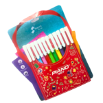 Piano Fiber Tip Color Markers 12 Pack – Vibrant Colors