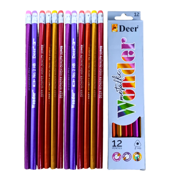 Wonder Metallic Lead Pencil Box 12 Pcs – Smooth Writing