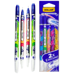 2X erasing ink corrector pens blue ink erasers pack of 5