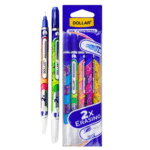 2X erasing ink corrector pens blue ink erasers pack of 5