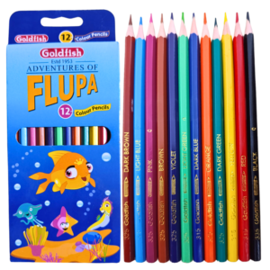Flupa 12 Coloured Pencils Full Size – Vibrant Premium