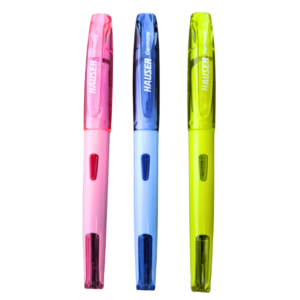 Hauser fountain pens set of 3 smooth ink writing stylish pens random colors