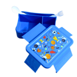 Kids Lunch Box Spoon & Fork Multi-Compartment Blue Pink