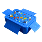 Kids Lunch Box Spoon & Fork Multi-Compartment Blue Pink