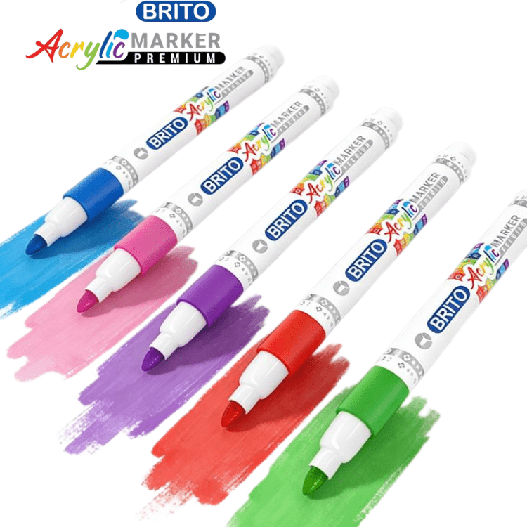 Mercury Brito Acrylic Markers Box 12 – Premium Multicolor