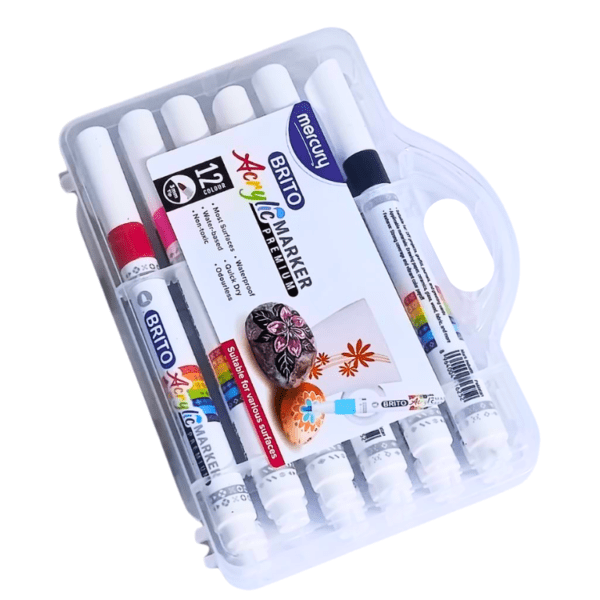 Mercury Brito Acrylic Markers Box 12 – Premium Multicolor
