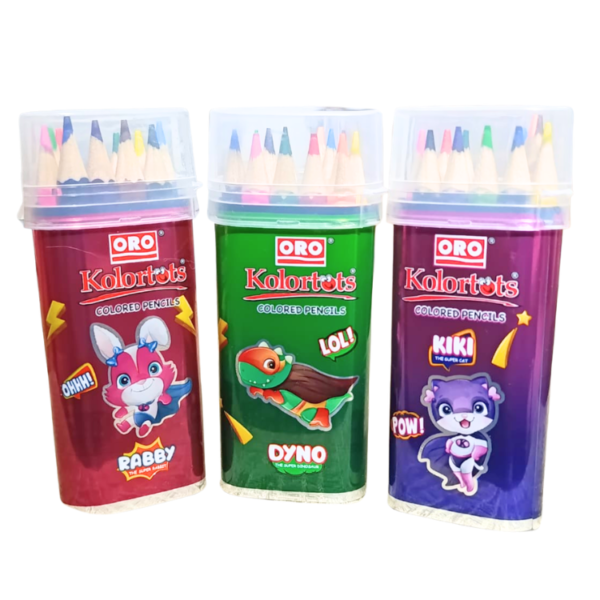 ORO Colored Pencils 12 Pcs Tin Jar Half Size – Premium