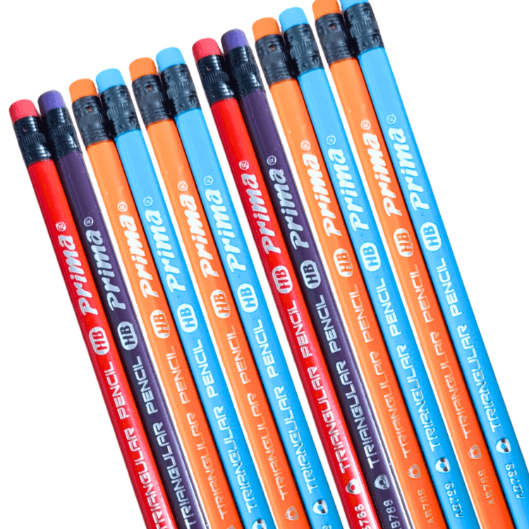 Prima Tri Shine HB Pencil Box 12 Pcs – Triangular Grip
