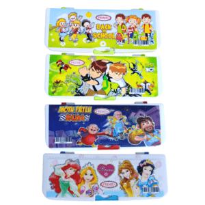 Kids Cartoon Plastic Pencil Box – Boys Girls Random Design