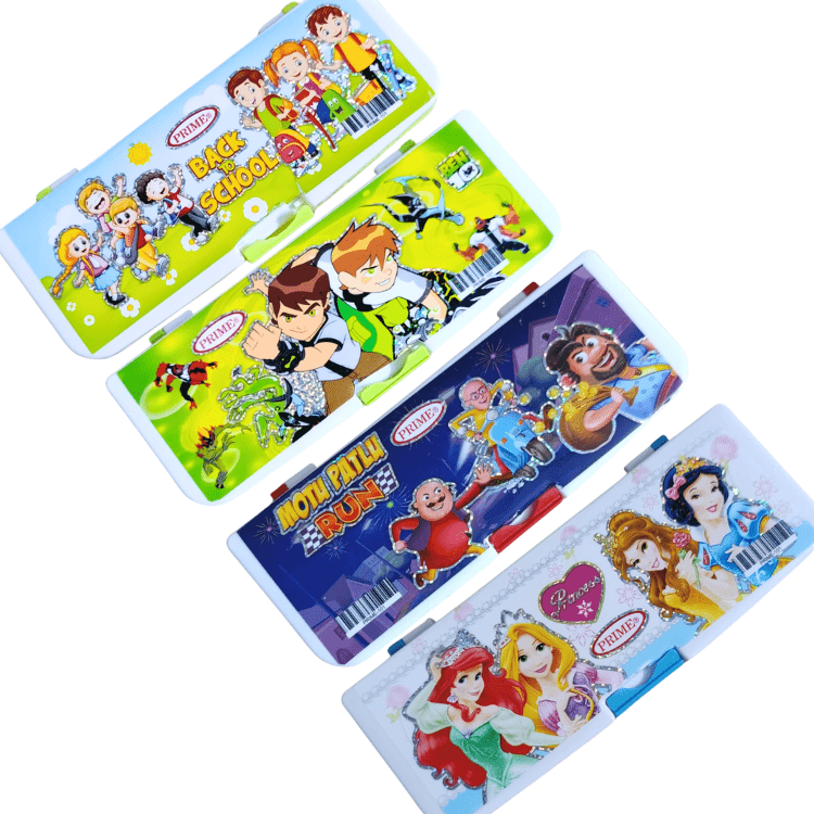 Kids Cartoon Plastic Pencil Box – Boys Girls Random Design