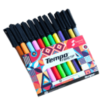 Tempo Fibre Tip Colour Markers – Vibrant Smooth Colors