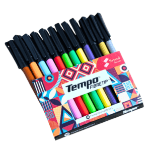 Tempo Fibre Tip Colour Markers – Vibrant Smooth Colors