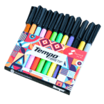 Tempo Fibre Tip Colour Markers – Vibrant Smooth Colors