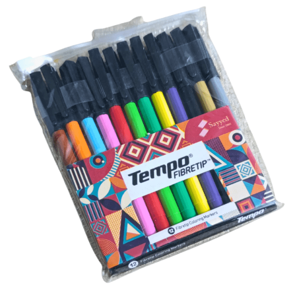 Tempo Fibre Tip Colour Markers – Vibrant Smooth Colors