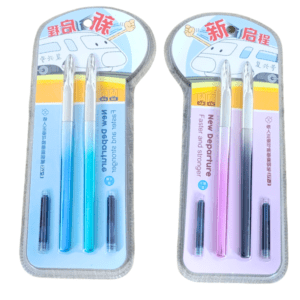 premium dual pack long body fountain pens with ink refills smooth writing set