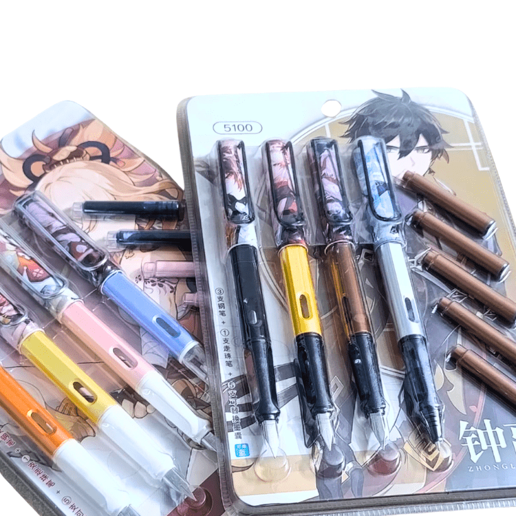 Gift Pack 4 PCS Fountain Pens with Ink Refills – Kids