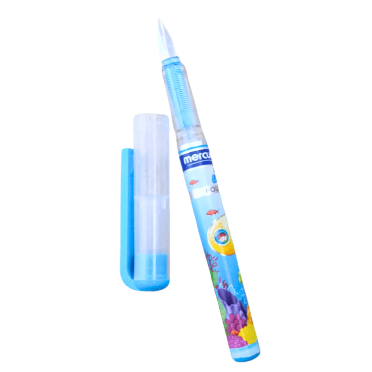 cartoon wave fountain pens pack of 6 colorful smooth writing kids pens
