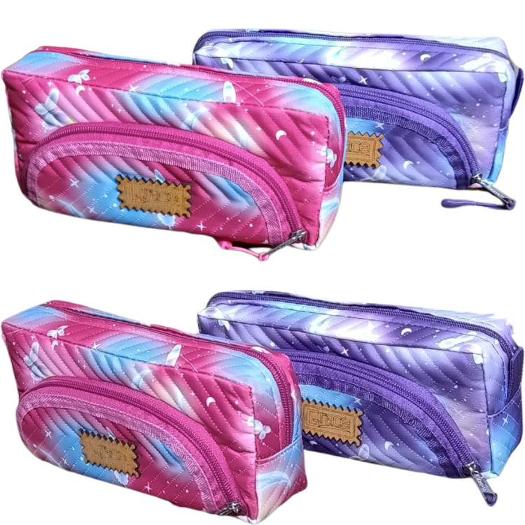 Zipper Pencil Pouch Large Capacity – Cute Printed Design
