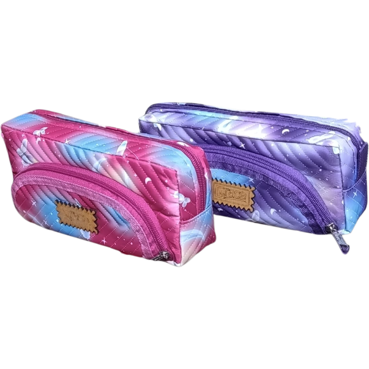 Zipper Pencil Pouch Large Capacity – Cute Printed Design