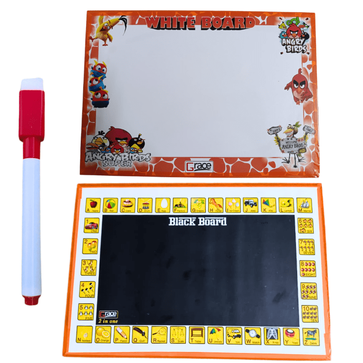 2 in 1 Kids Whiteboard & Blackboard with Marker