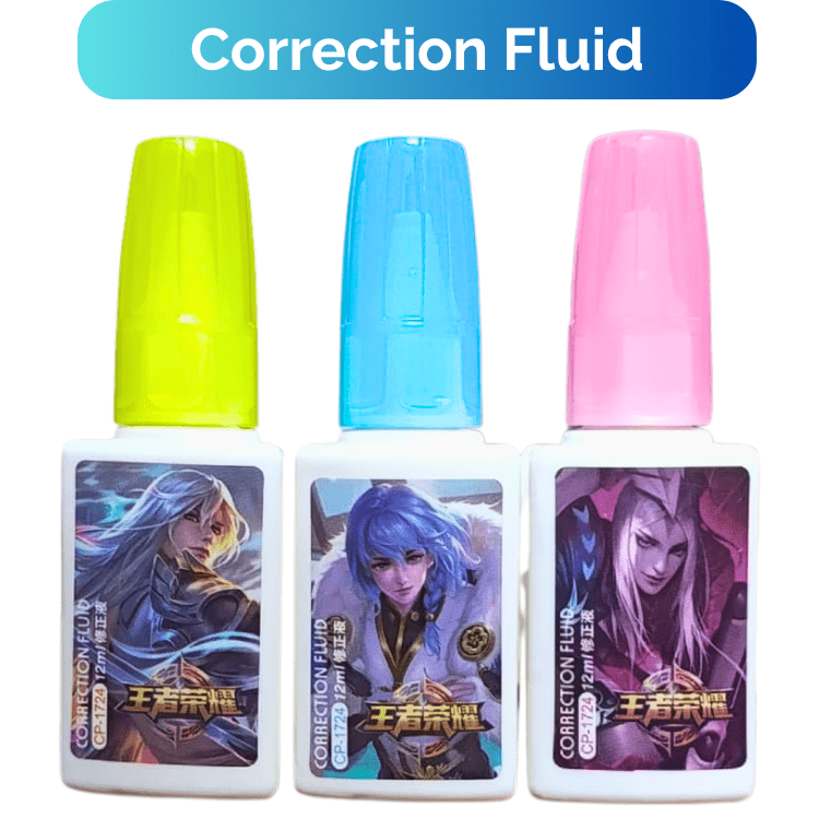 Correction Fluid 12ml Pack 3 – Whitener Students Office