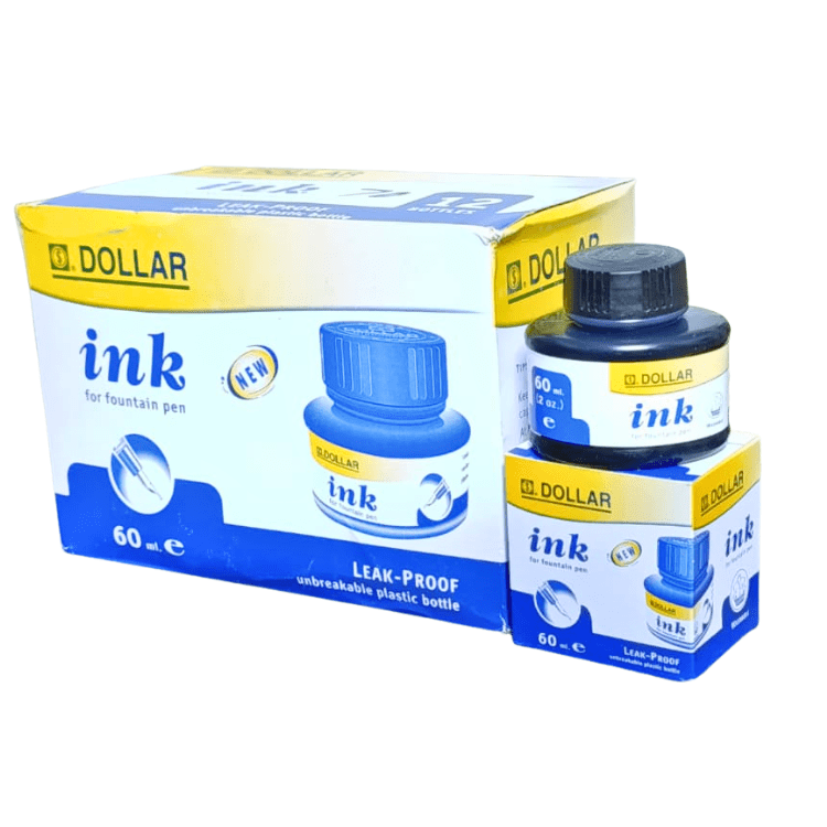 blue pen ink 60ml pack of 12 bottles smooth writing refill ink