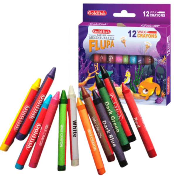 Flupa Wax Crayons 12 Pcs Vibrant Colors – Kids School Art
