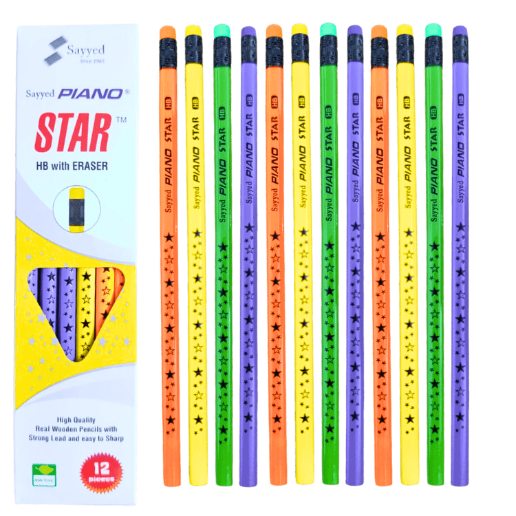 Piano Star Lead Pencils Pack 12 – Smooth Writing School