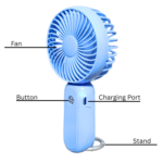 Portable Mini Hand Fan USB Rechargeable 2 Speed Summer