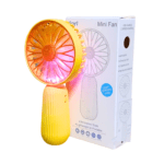 Mini Hand Fan LED Light USB Rechargeable 2 Speed Summer