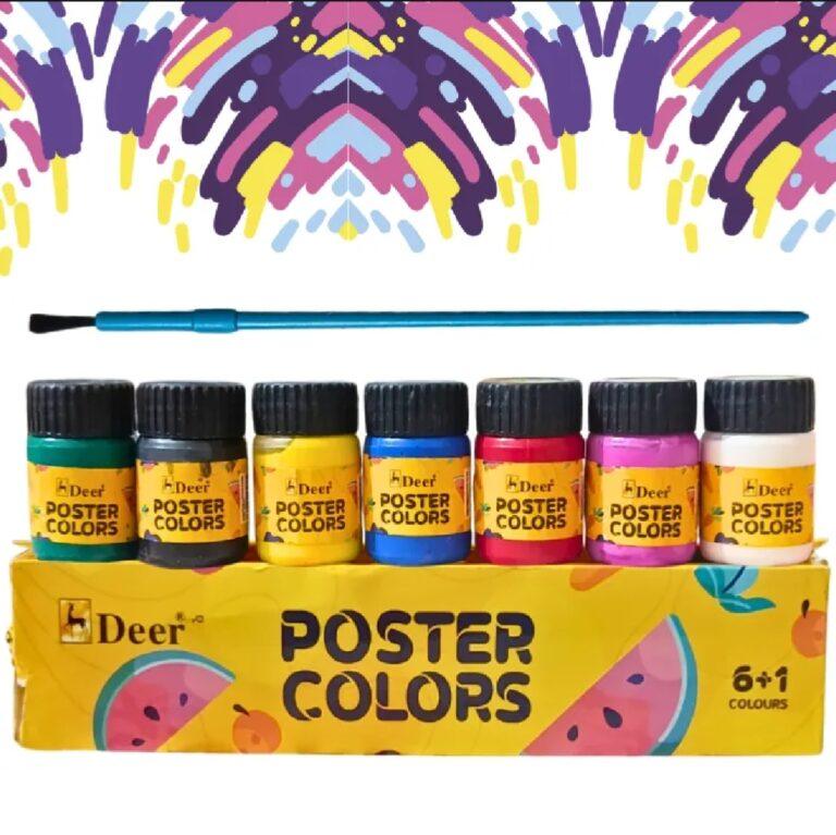 6+1 Poster Colors Set – Vibrant Water-Based Paints Kids