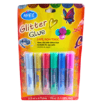 Apex Glitter Glue 6 Bottles Different Colors – Sparkle