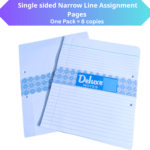assignment pages pack of 8 copies narrow line single sided school sheets