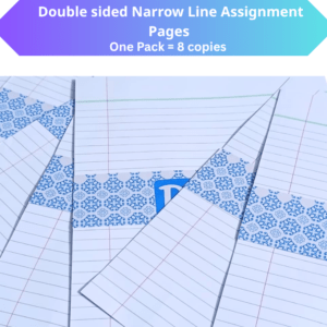 assignment pages pack of 8 copies narrow line double sided school sheets